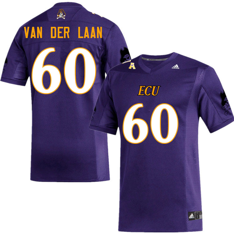 Men #60 Robin Van Der Laan ECU Pirates College Football Jerseys Sale-Purple - Click Image to Close
